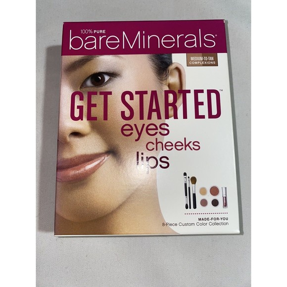 Bare Escentuals bareMinerals GET STARTED EYES CHEEKS LIPS 8 pc Kit Medium to Tan - Picture 1 of 4
